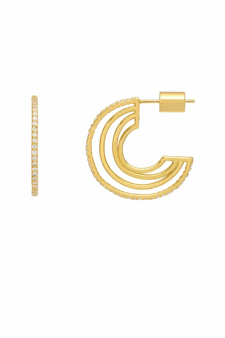 Estella Bartlett Organic Hoop CZ Earrings 3 Estella Bartlett Organic Hoop CZ Earrings