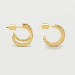Estella Bartlett Double Hoop Illusion Pave Earrings Best Sellers