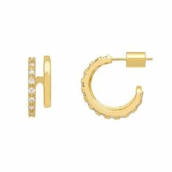 Estella Bartlett Double Hoop Illusion Pave Earrings Best Sellers