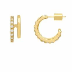 Estella Bartlett Double Hoop Illusion Pave Earrings Best Sellers