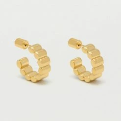 Estella Bartlett Beaded Texture Hoop Earrings