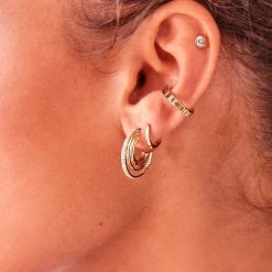 Estella Bartlett Organic Hoop CZ Earrings