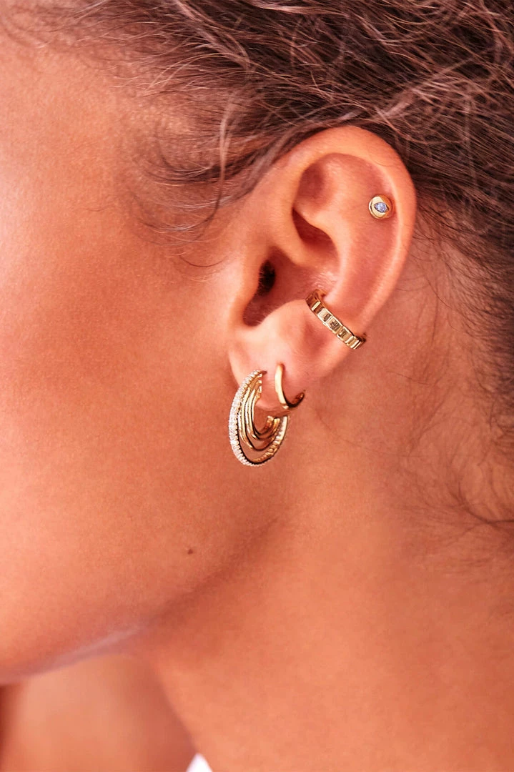 Estella Bartlett Organic Hoop CZ Earrings 2 Estella Bartlett Organic Hoop CZ Earrings