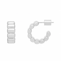 Estella Bartlett Jewellery Beaded Texture Hoop Earrings