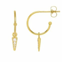 Estella Bartlett Sale Elongated CZ Spike Drop Hoop Earrings