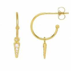 Estella Bartlett Sale Elongated CZ Spike Drop Hoop Earrings