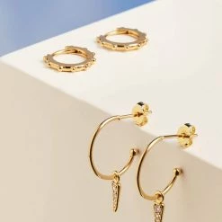 Estella Bartlett Best Sellers Granulated Huggie Earrings