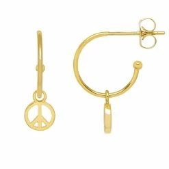 Estella Bartlett Peace Drop Hoop Earrings Sale