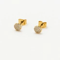 Estella Bartlett Pave Disc Stud Earrings