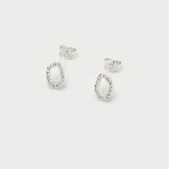 Estella Bartlett Pave Set Organic Circle Stud Earrings