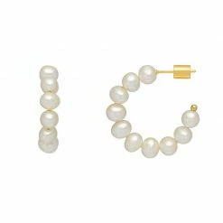Estella Bartlett Jewellery Multi Pearl Beaded Hoop Earrings