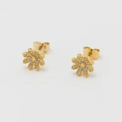 Estella Bartlett Daisy Wildflower CZ Stud Earrings Jewellery