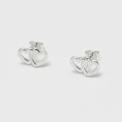 Estella Bartlett Interlinked Hearts Stud Earrings