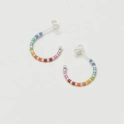 Estella Bartlett Best Sellers Rainbow Beaded Hoop Earrings