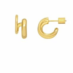 Estella Bartlett Minimalist Double Hoop Illusion Earrings Jewellery