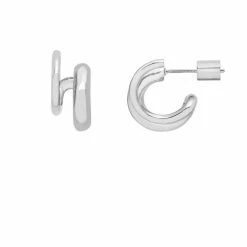 Estella Bartlett Minimalist Double Hoop Illusion Earrings 7 Estella Bartlett Minimalist Double Hoop Illusion Earrings