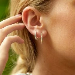 Estella Bartlett Tapered Huggie Hinge Hoop Earrings