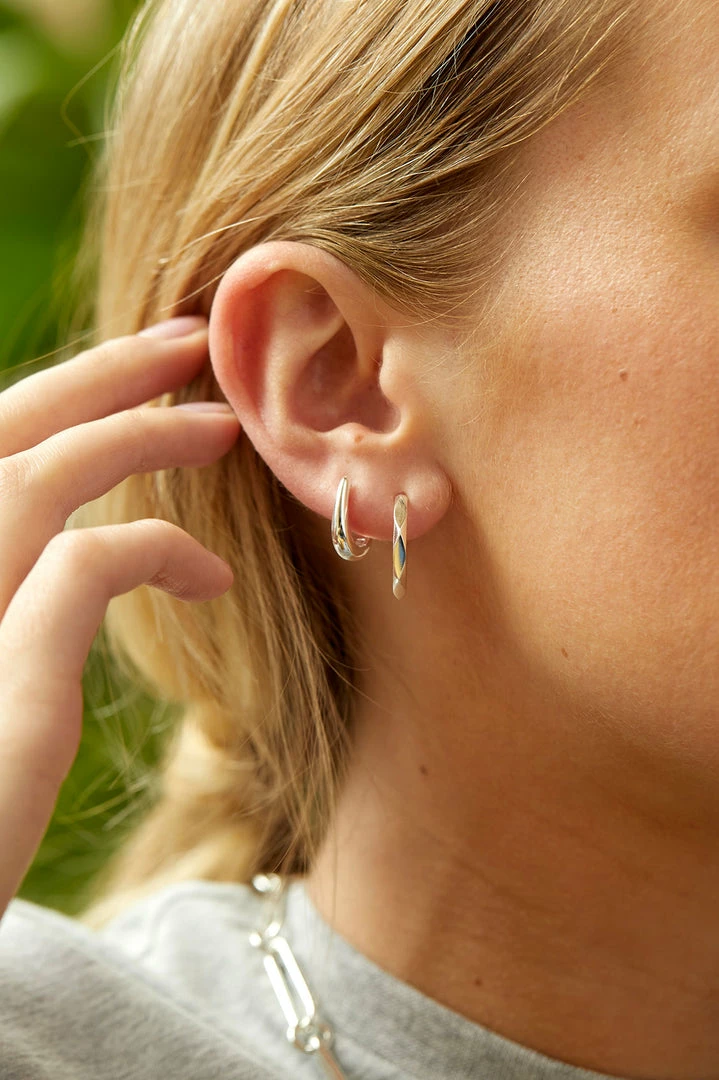 Estella Bartlett Large Faceted Texture Hoop Earrings Sale 2 Estella Bartlett Large Faceted Texture Hoop Earrings Sale