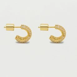 Estella Bartlett Pave Set Mini Chunky Hoop Earrings