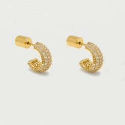 Estella Bartlett Pave Set Mini Chunky Hoop Earrings