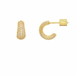 Estella Bartlett Pave Set Mini Chunky Hoop Earrings