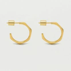 Estella Bartlett Large Faceted Texture Hoop Earrings Jewellery