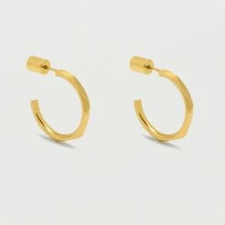 Estella Bartlett Large Faceted Texture Hoop Earrings Jewellery