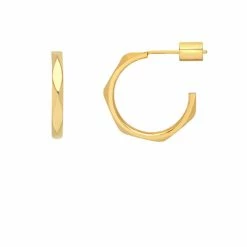 Estella Bartlett Large Faceted Texture Hoop Earrings Jewellery