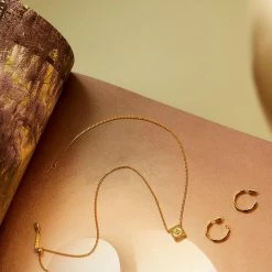 Estella Bartlett Large Faceted Texture Hoop Earrings Jewellery