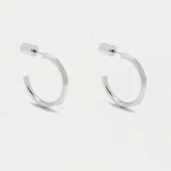 Estella Bartlett Large Faceted Texture Hoop Earrings Sale