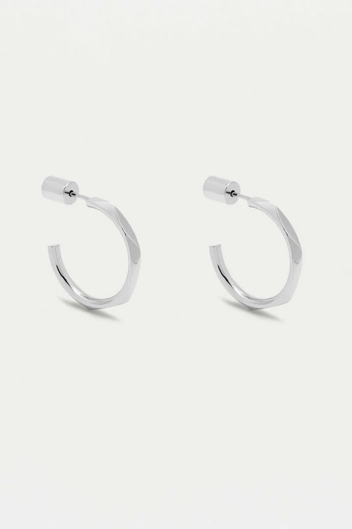 Estella Bartlett Large Faceted Texture Hoop Earrings Sale 1 Estella Bartlett Large Faceted Texture Hoop Earrings Sale