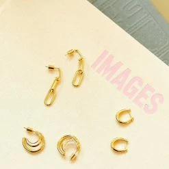 Estella Bartlett Jewellery Paperclip Chain Link Drop Earrings