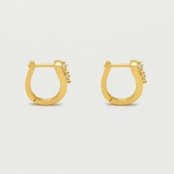 Estella Bartlett Huggie Hinge Hoop Earrings With CZ Detail