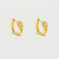 Estella Bartlett Huggie Hinge Hoop Earrings With CZ Detail