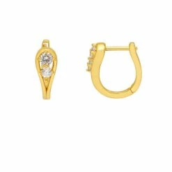 Estella Bartlett Huggie Hinge Hoop Earrings With CZ Detail