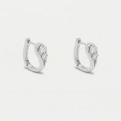 Estella Bartlett Sale Huggie Hinge Hoop Earrings With CZ Detail