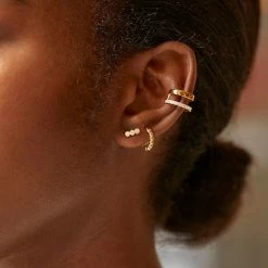 Estella Bartlett Mixed Beaded Hoop And CZ Droplets Stud Earrings Set