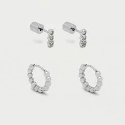 Estella Bartlett Sale Mixed Beaded Hoop And CZ Droplets Stud Earrings Set