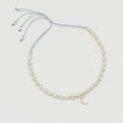 Estella Bartlett Pave Set CZ Moon And Pearl Beaded Amelia Bracelet