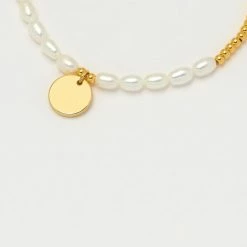 Estella Bartlett Pearl And Disc Charm Sienna Bracelet