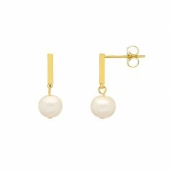 Estella Bartlett Jewellery Baroque Pearl And Bar Drop Earrings