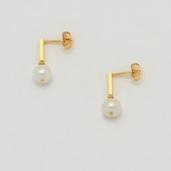 Estella Bartlett Jewellery Baroque Pearl And Bar Drop Earrings