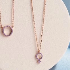 Estella Bartlett Sale Lavender CZ Circle Necklace