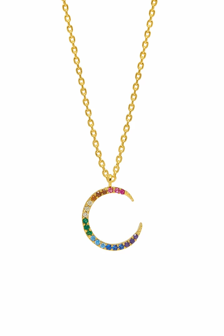 Estella Bartlett Sale CZ Rainbow Moon Necklace 5 Estella Bartlett Sale CZ Rainbow Moon Necklace