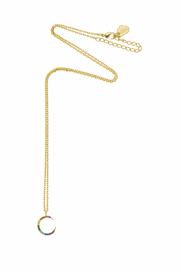 Estella Bartlett Sale CZ Rainbow Moon Necklace 4 Estella Bartlett Sale CZ Rainbow Moon Necklace