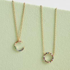 Estella Bartlett Sale CZ Rainbow Moon Necklace