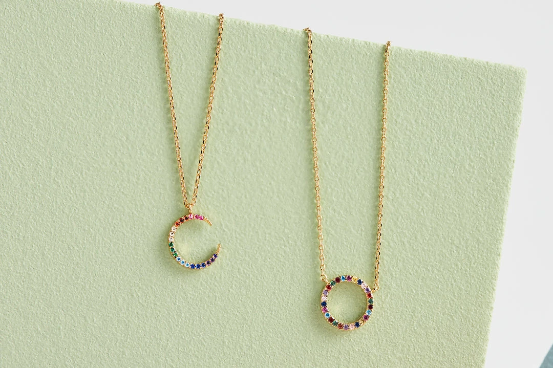Estella Bartlett Sale CZ Rainbow Moon Necklace 2 Estella Bartlett Sale CZ Rainbow Moon Necklace