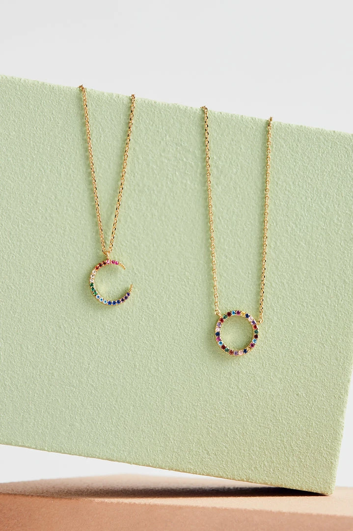 Estella Bartlett Sale CZ Rainbow Moon Necklace 3 Estella Bartlett Sale CZ Rainbow Moon Necklace