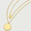 Estella Bartlett Jewellery Double Chain CZ Slider And Disc Necklace