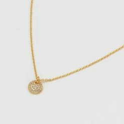 Estella Bartlett Pave Disc Necklace Sale